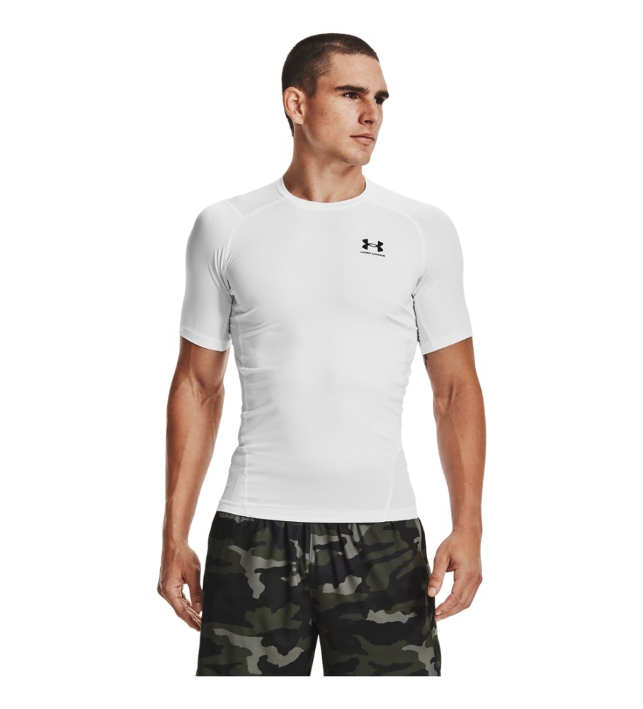 Camiseta de manga curta Under Armour HeatGear Armour, branca