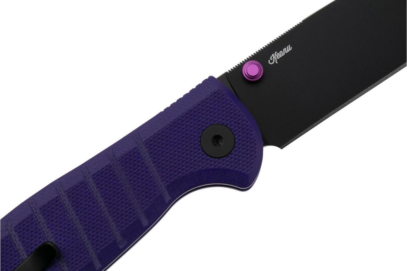 Bestechman Goodboy Jr BMK10G PVD D2, Purple G10 zakmes, Keanu design