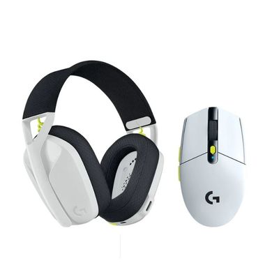 Logitech G435 SE +G305 SE - pack gaming casque + souris Lightspeed sans fil - blanc et noir