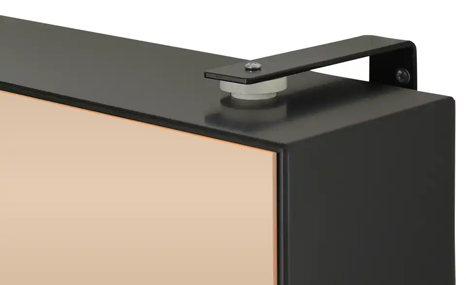 Schuh- und Mehrzweckschrank Santarem Schwarz, bronzefarben Spiegelfront (Bronze)