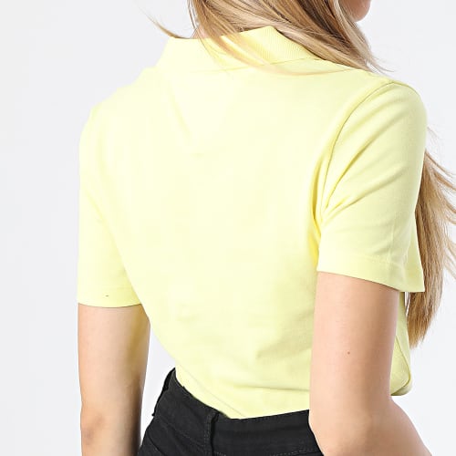 Polo Manches Courtes Slim Femme Piqué 7823 Jaune