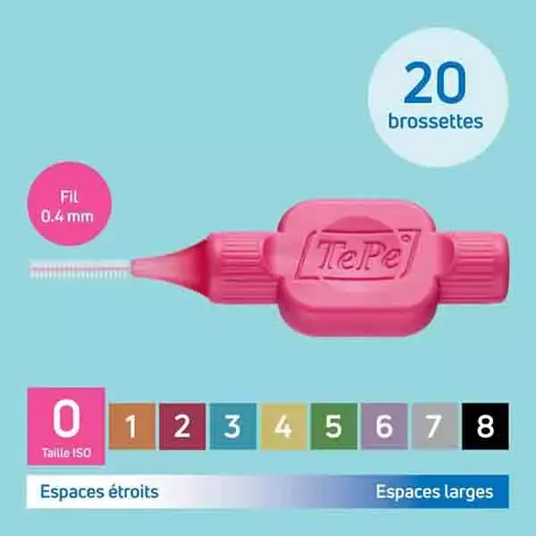 TePe Original Sachet de 20 brossettes Roses éco responsables, Iso 0