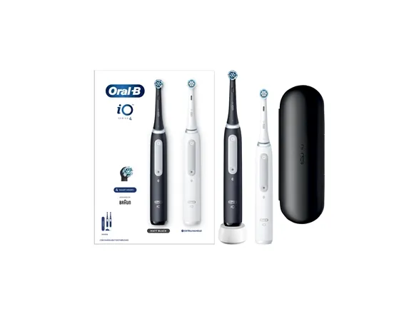 OralB iO4 DUO elektrisk tandbørste hvid og sort