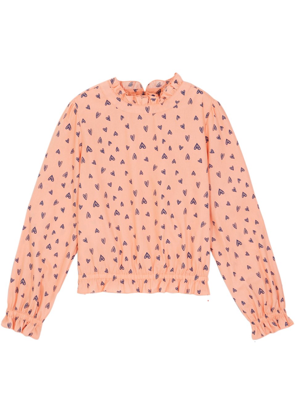 Blouse fille à col montant