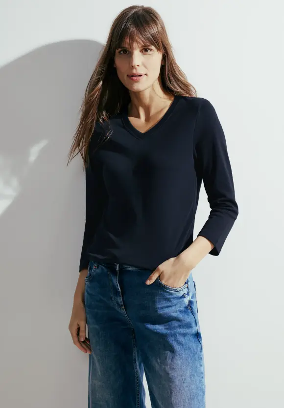 Basic Langarmshirt - universal blue