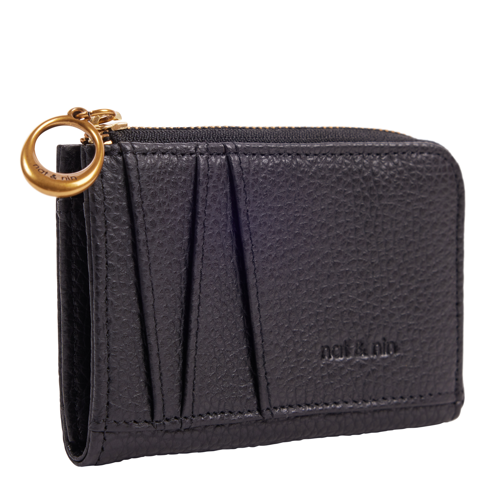NIKO - Porte-cartes en cuir grainé | Noir