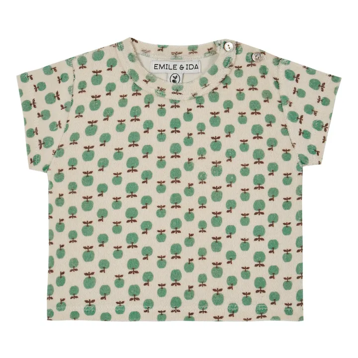 Emile et Ida T-Shirt Eponge Pommes | Vert