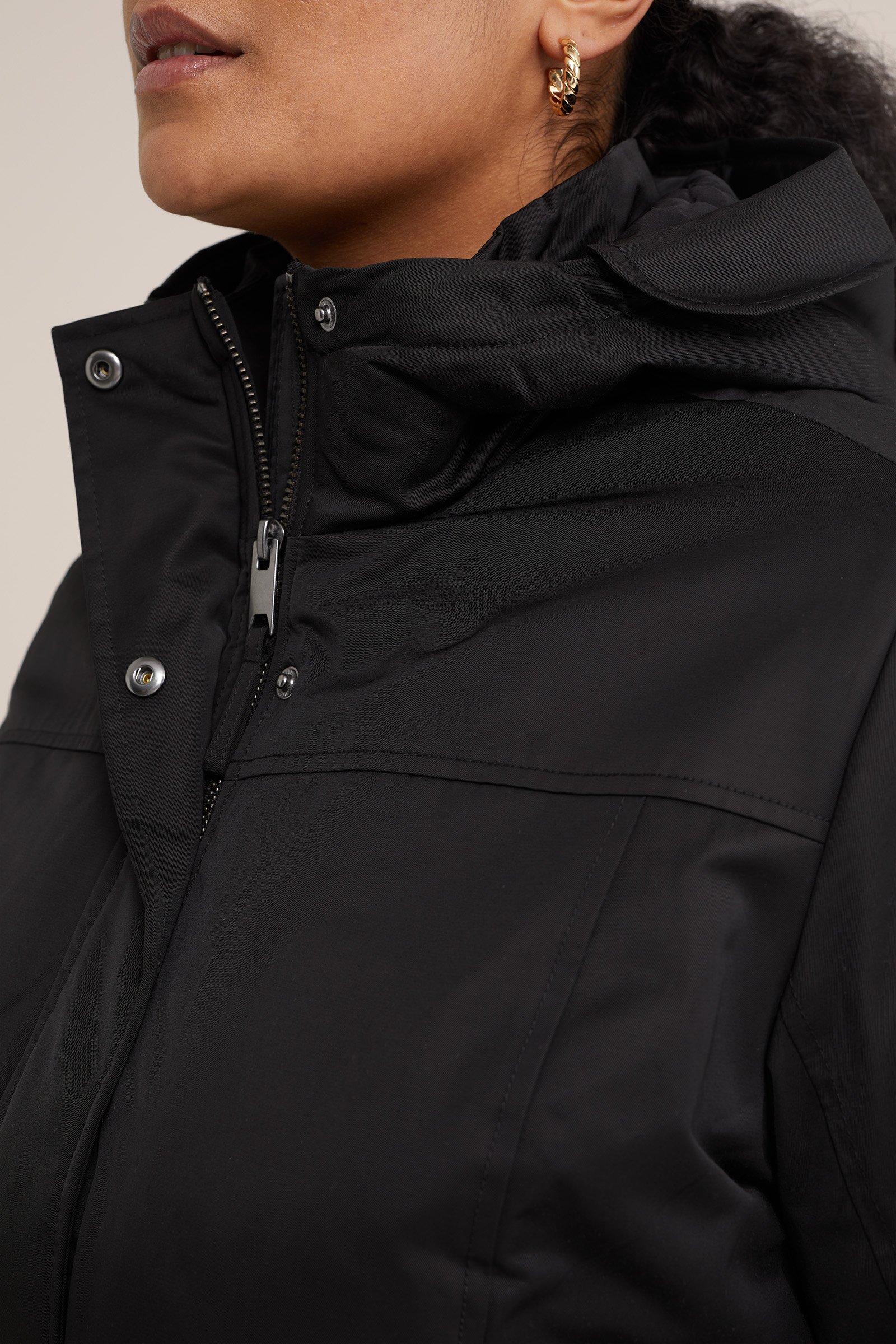 gewatteerde parka - Curve WE Fashion Zwart