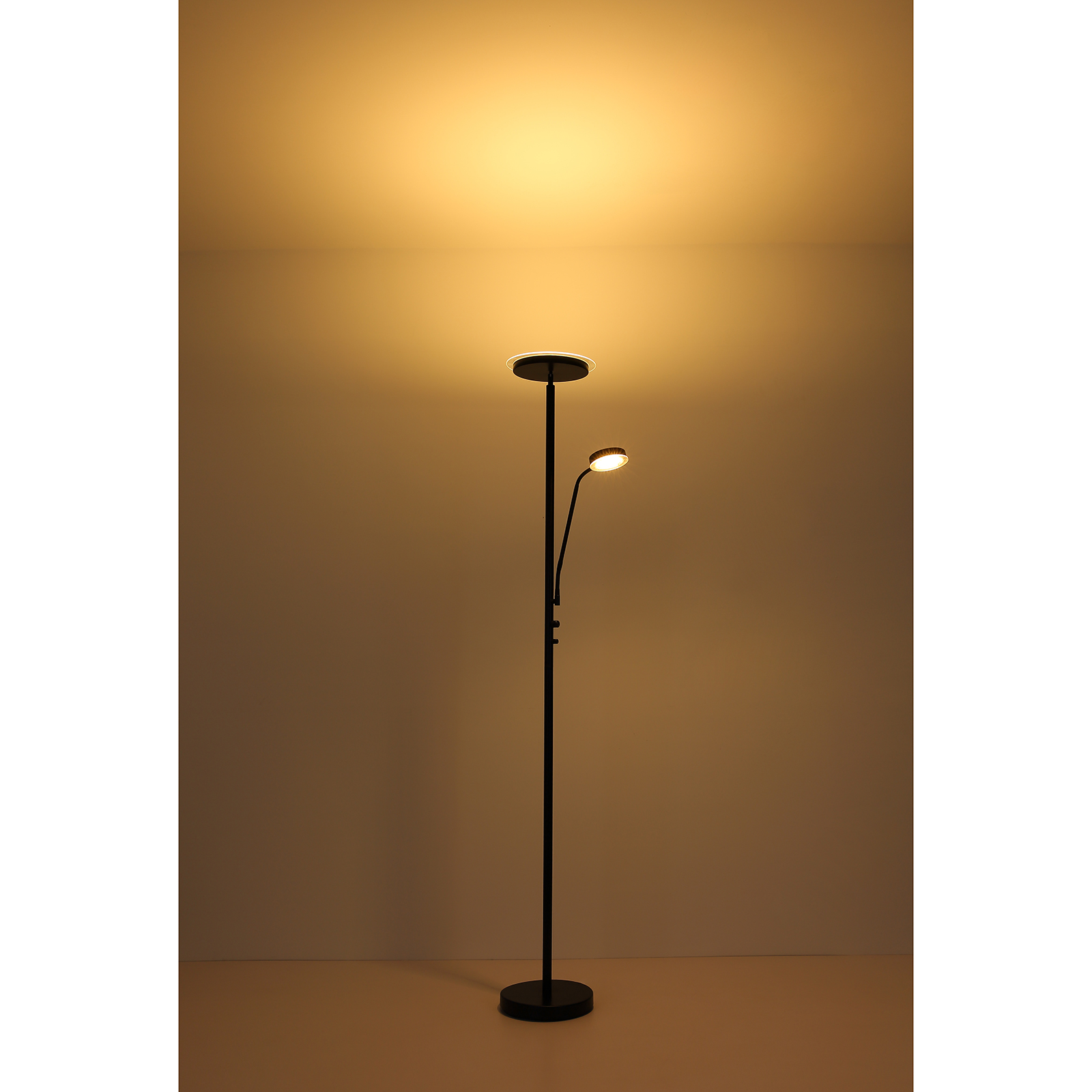 LED-Deckenfluter - schwarz - mit Flexarm