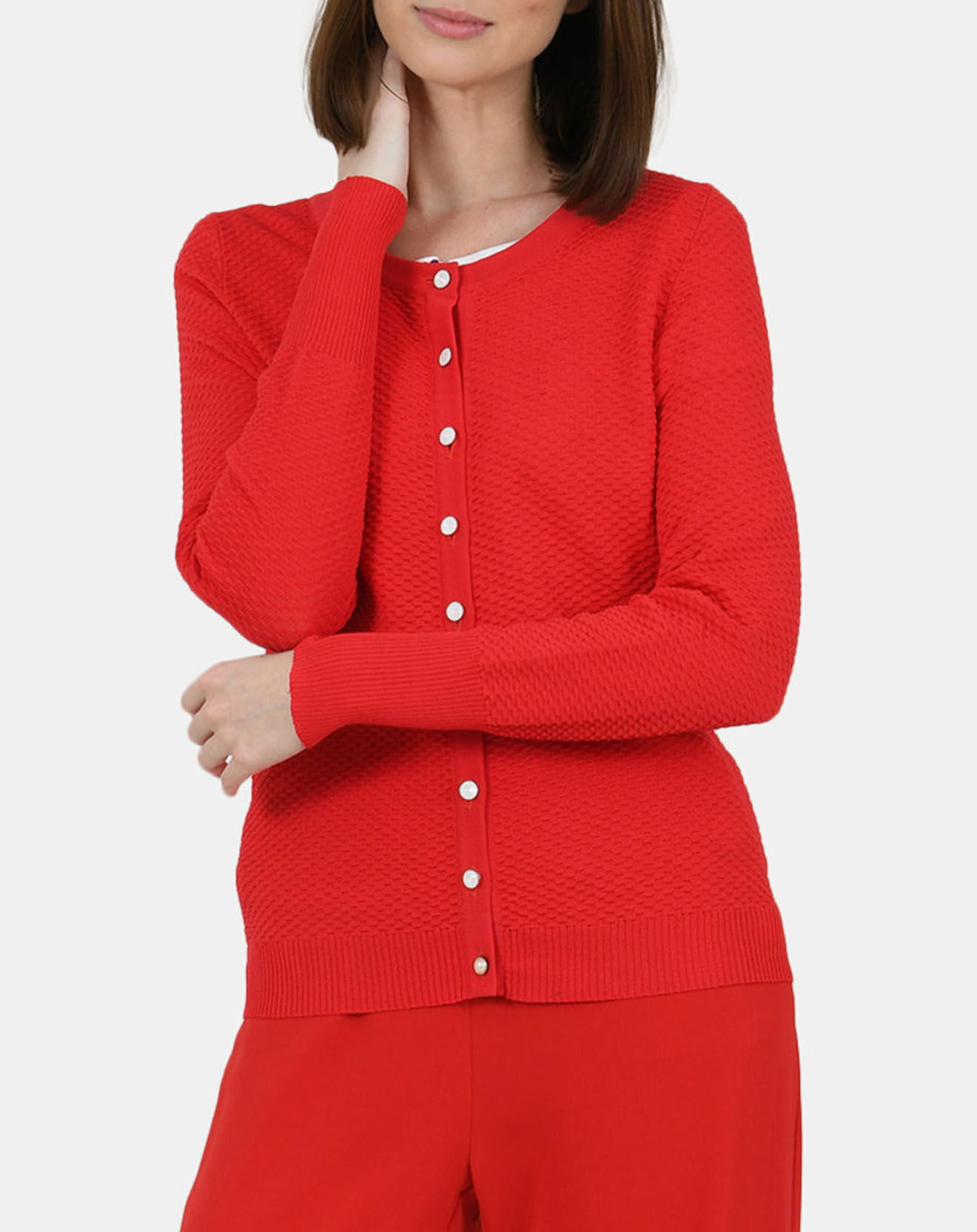Molly Bracken Gilet  uni boutonnée rouge