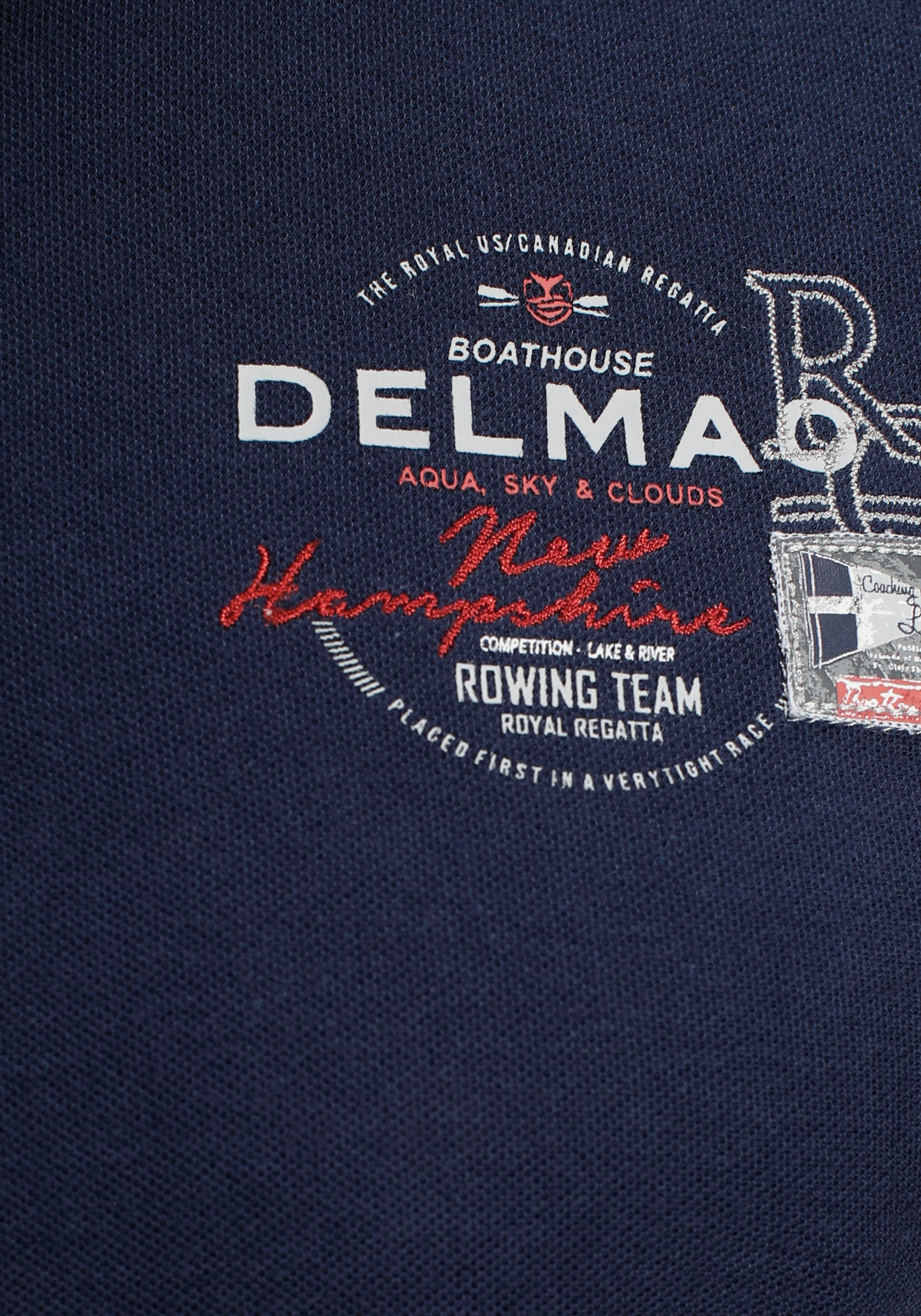 DELMAO Poloshirt , Kurzarm,  mit Rippbündchen,  Polokragen