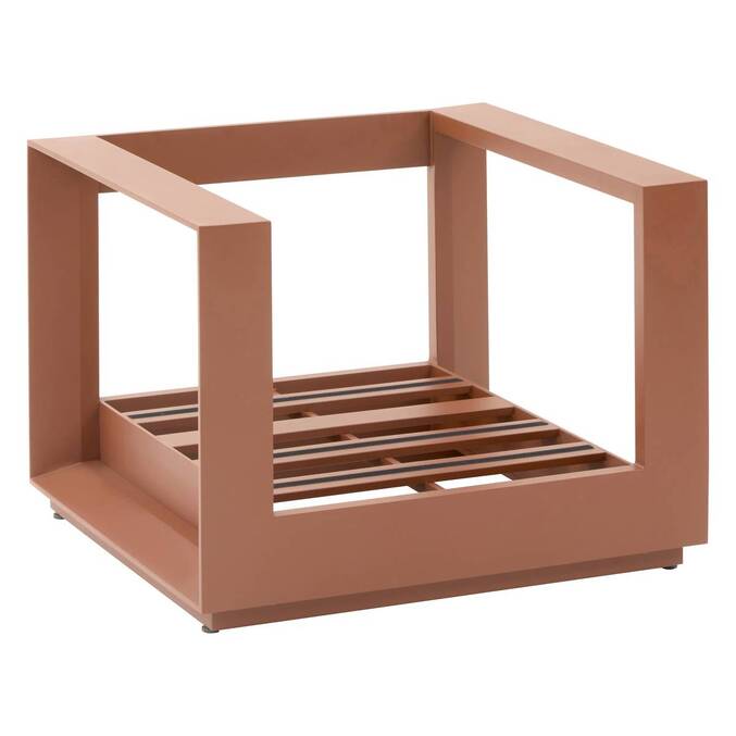 Salon de jardin rotatif ALLURE Beige Zébrano / Acajou