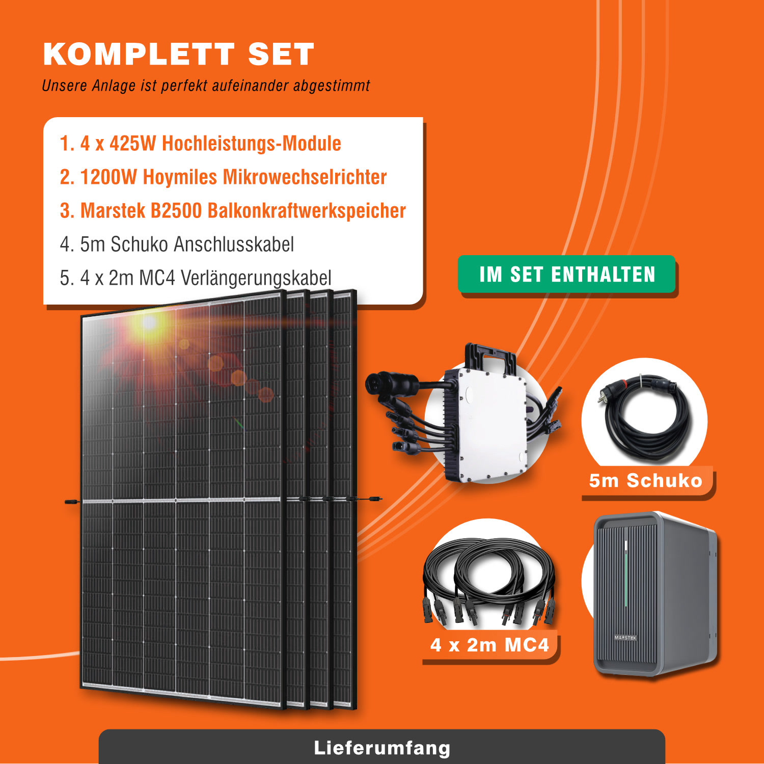 1700W Balkonkraftwerk mit Speicher