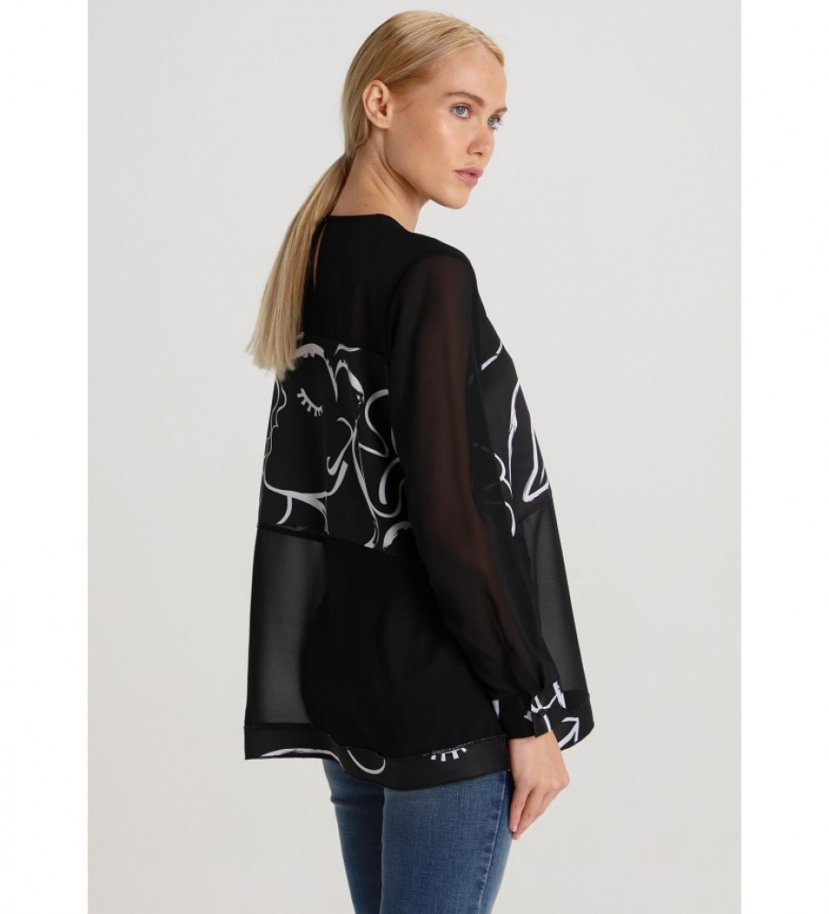 Victorio & Lucchino, Blusa V&L Art Chiffon preta