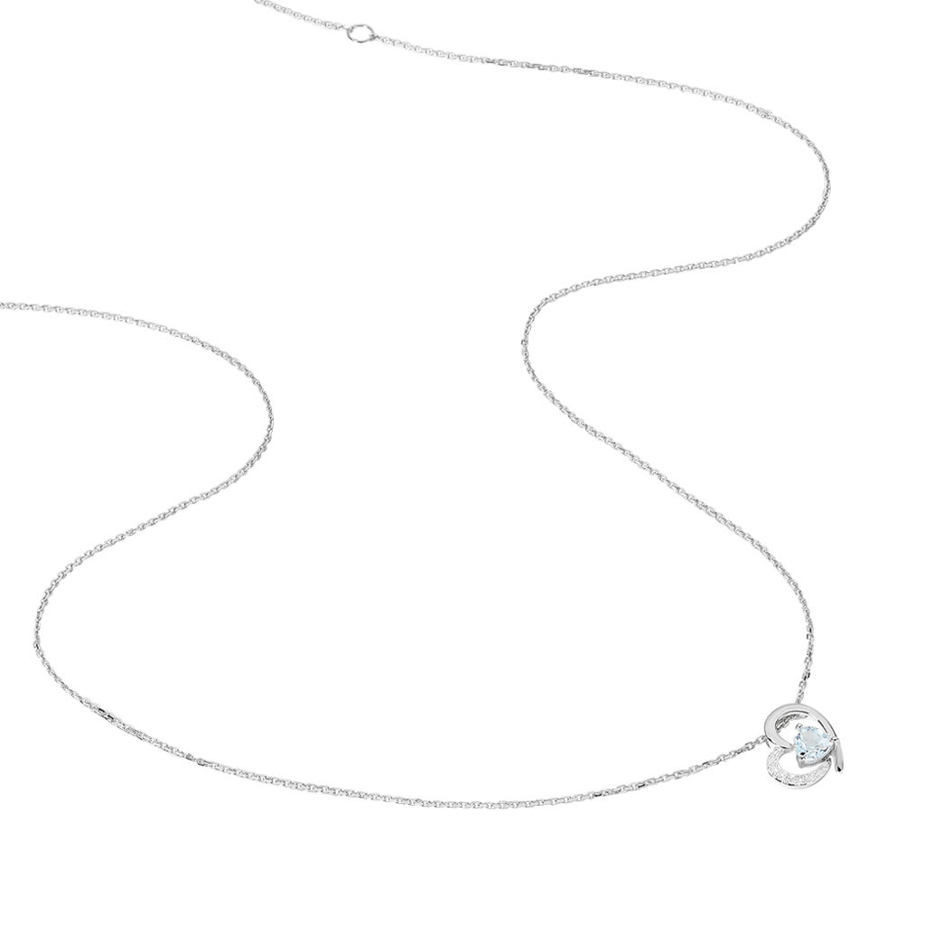 Collier Eliana Or Blanc Topaze Et Oxyde De Zirconium