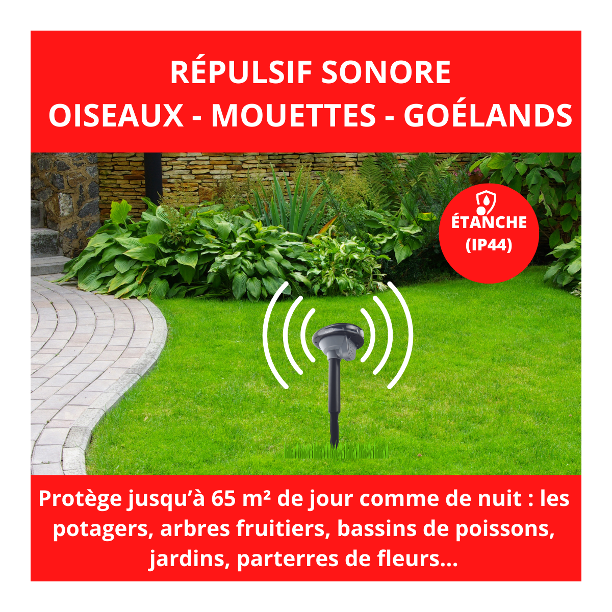 Retro répulsif sonore oiseaux – mouettes – goelands