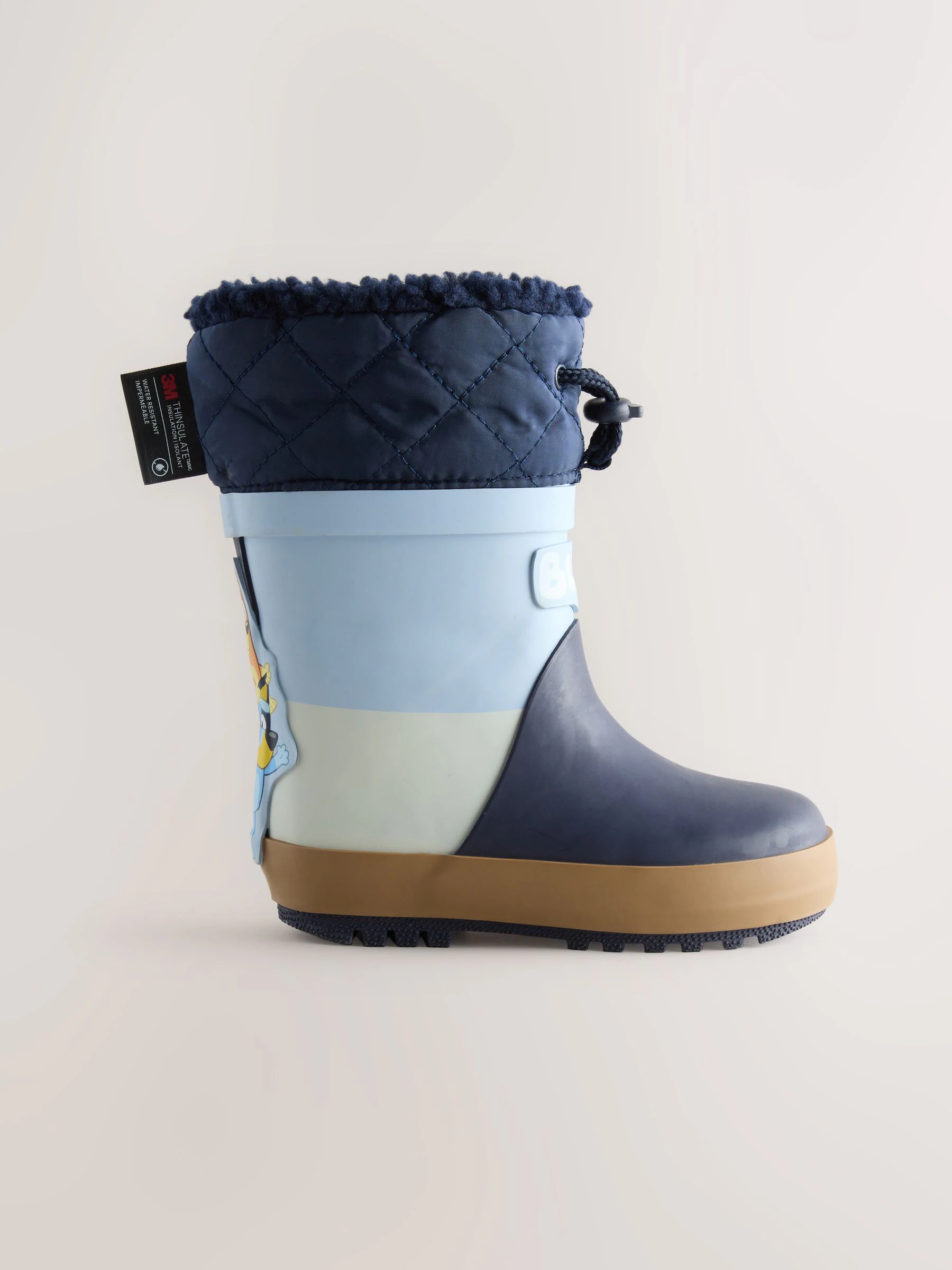 Blauwe Kleurblokken Bluey - Thinsulate™ - Gevoerde thermoregenlaarzen met boord