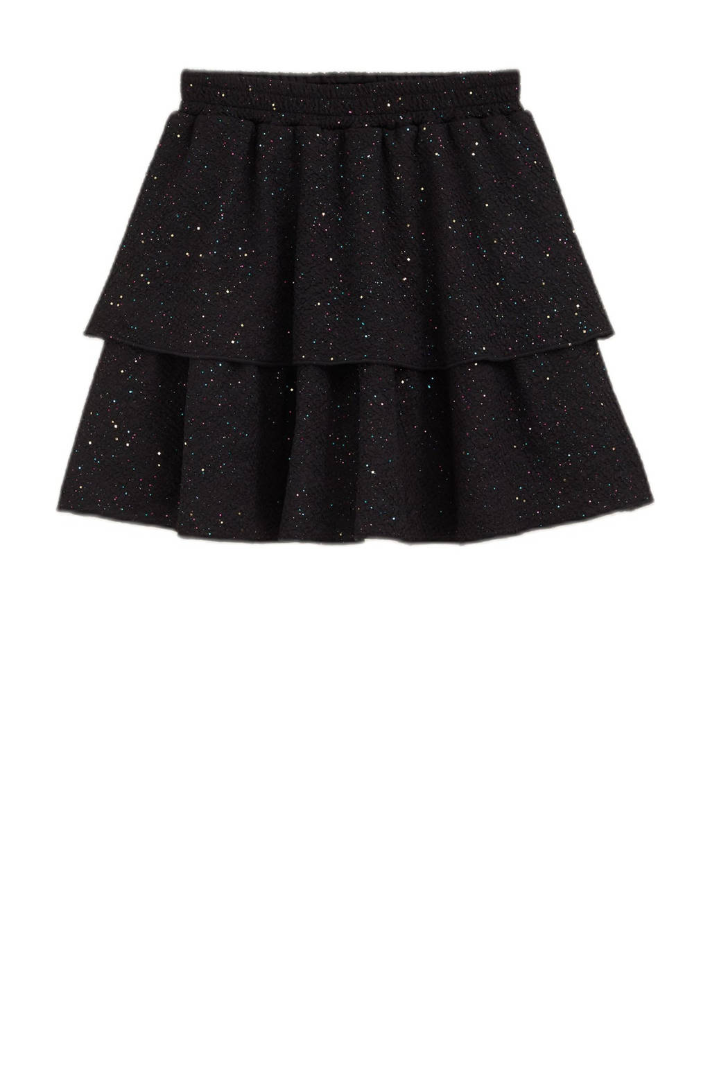 WE Fashion strokenrok glitter zwart