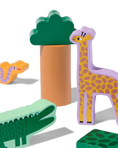 jeu de blocs en bois avec animaux 55 pièces