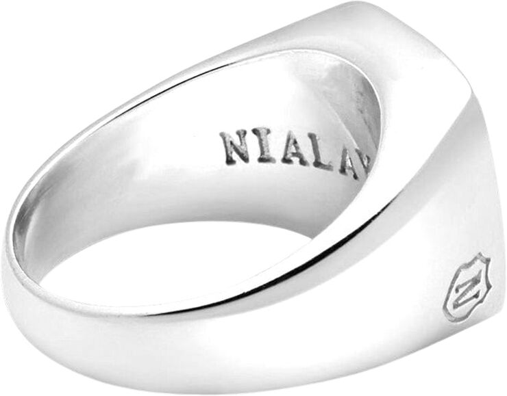 Nialaya Men's Silver Signet Ring with Blue Lapis Silver