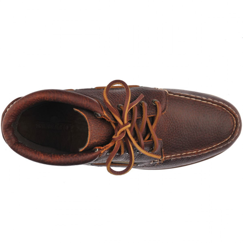 RANGER MID TUMBLED WATERPROOF BROWN-Rangers hautes semelle crantée pour homme en cuir