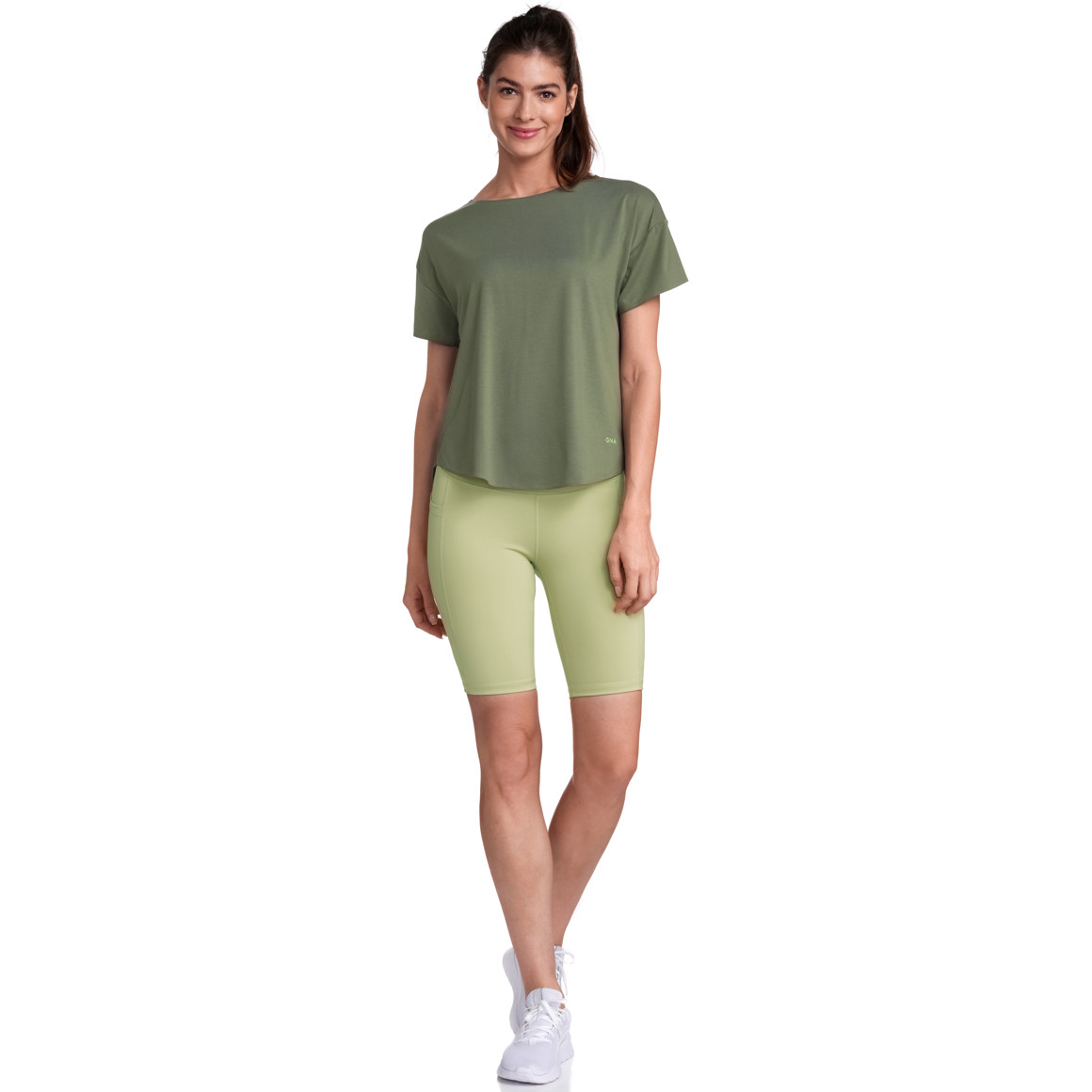 Gina Sports Damen Sport T-Shirt unifarben oliv
