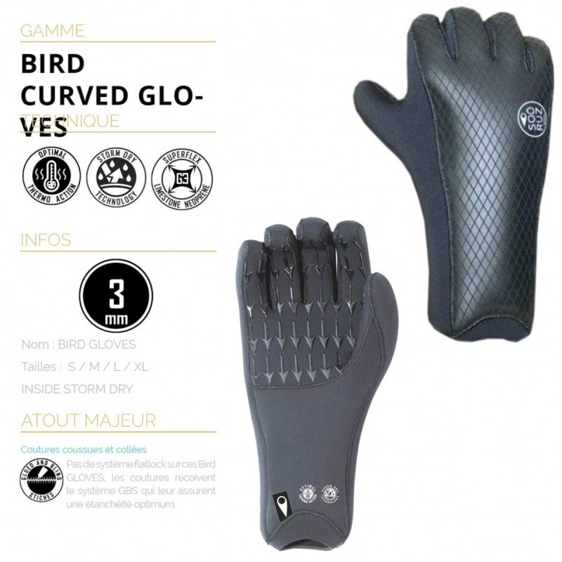 Gants Sooruz 3mm Gloves curved BIRD 2019 - The Corner Shop