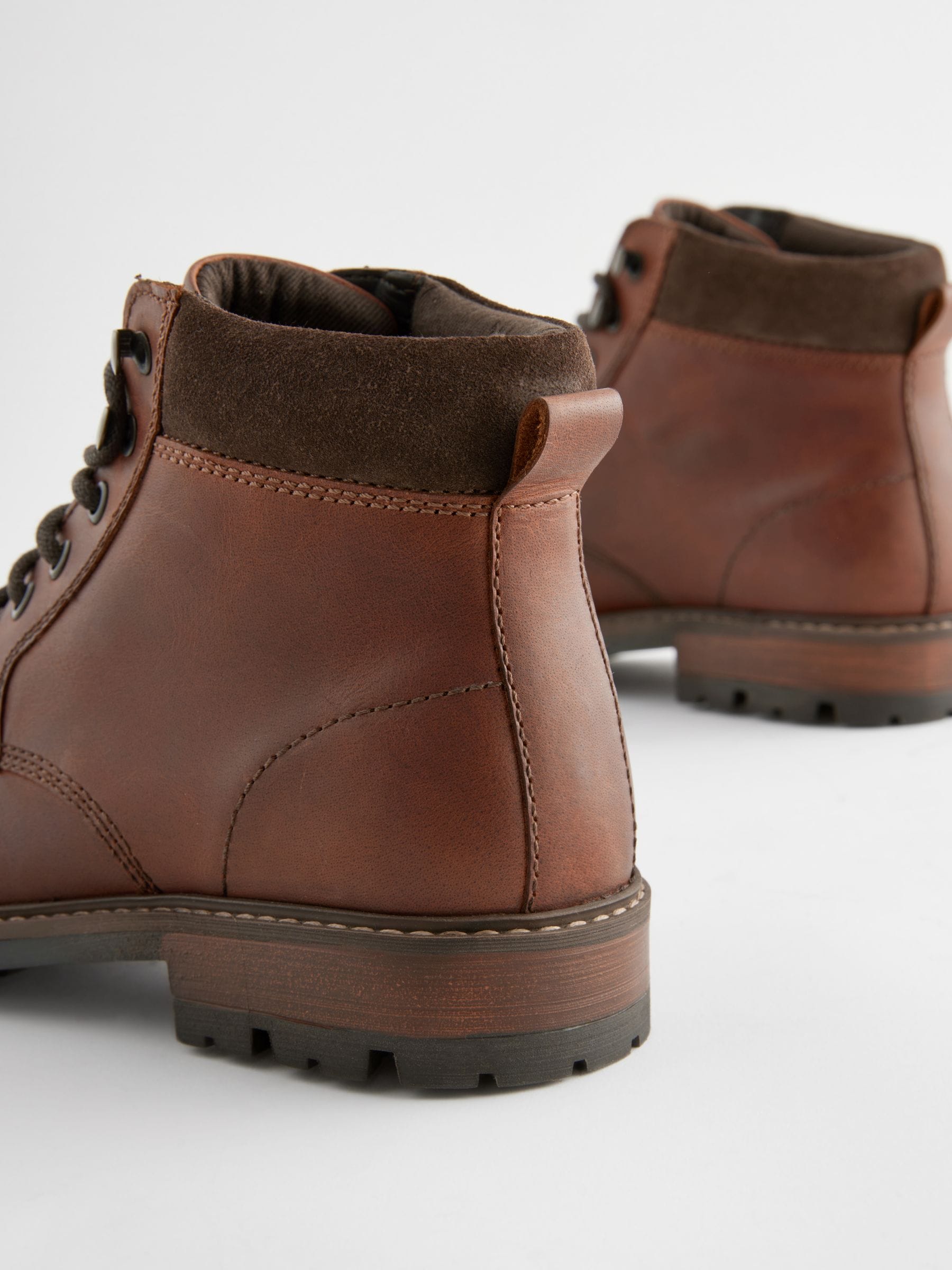 Lichtbruin - Leren hoge schoenen