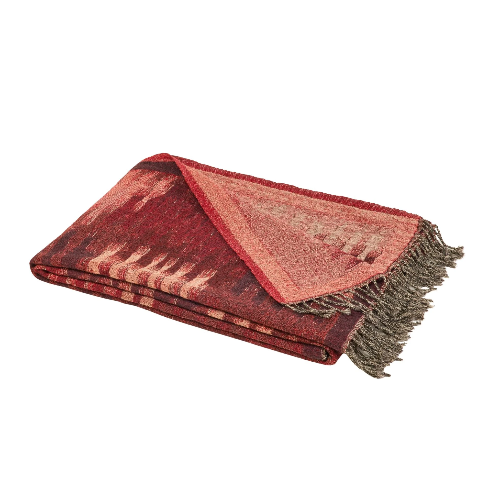 KHAN - Plaid pure laine | Rouge