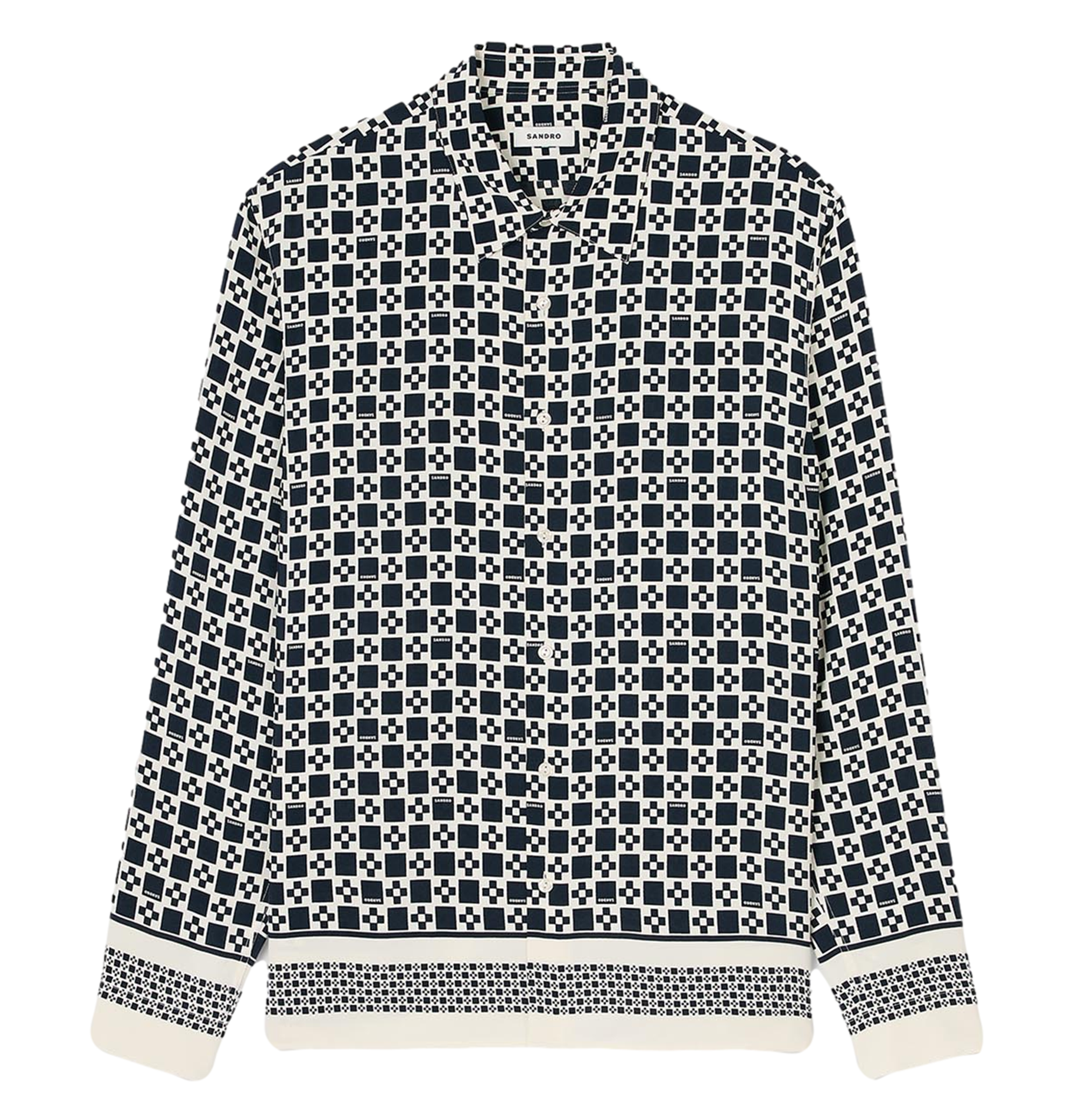 Chemise fluide col classique manches longues | Bleu