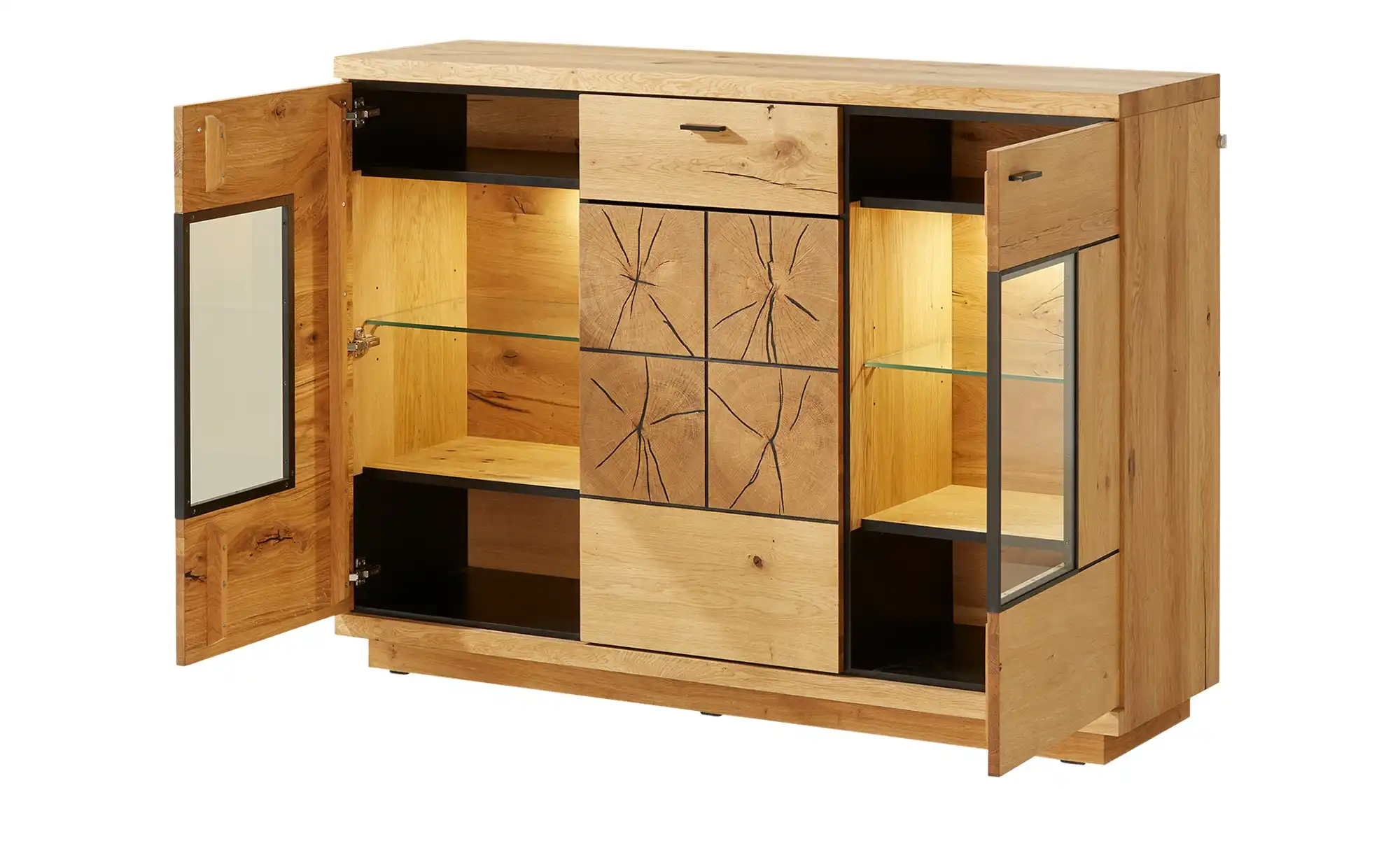 Gray & Jones Highboard  mit Beleuchtung Black Coast Two