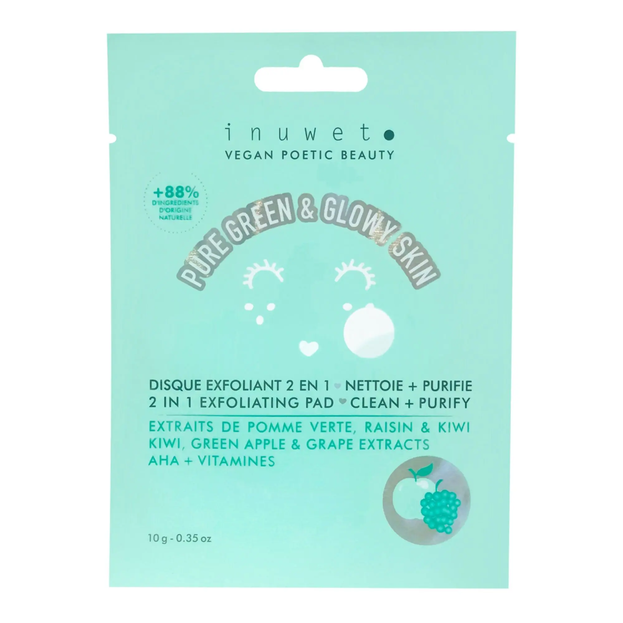 Inuwet - Pure Glowy Disque Exfoliant Visage6 sachets - Gommage et peeling