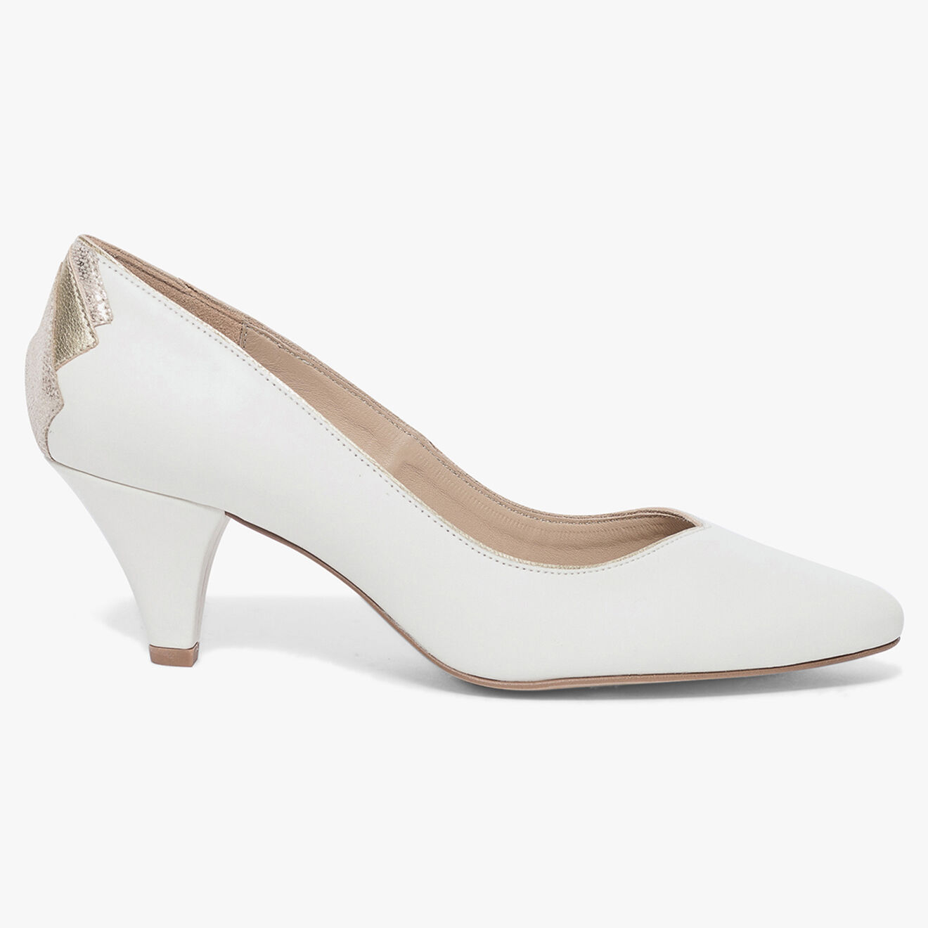 Bocage Escarpins en Cuir Izold blancs - Talon 6 cm