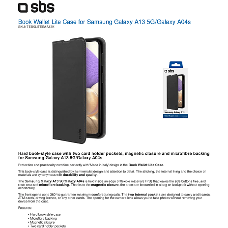 SBS Samsung A13 5G/A04S wallet - sort