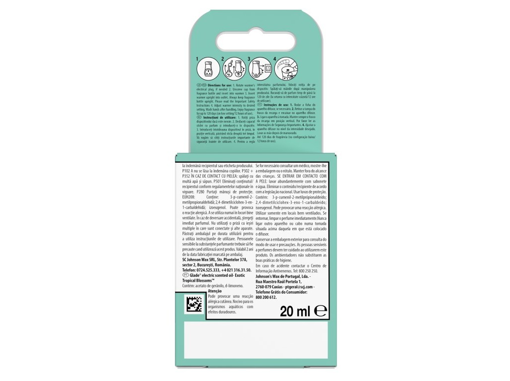 AMBIENTADOR ELÉCTRICO GLADE RECARGA TROPICAL 20ML