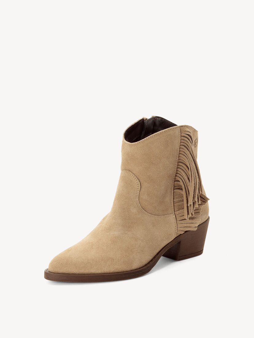 Leren Enkellaarsje - beige