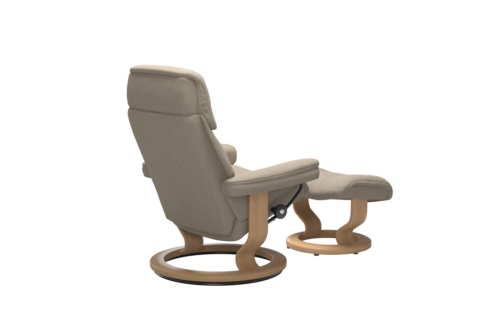 Ruby lenestol med krakk Tekstil Calido Light Beige - Classic - Eik