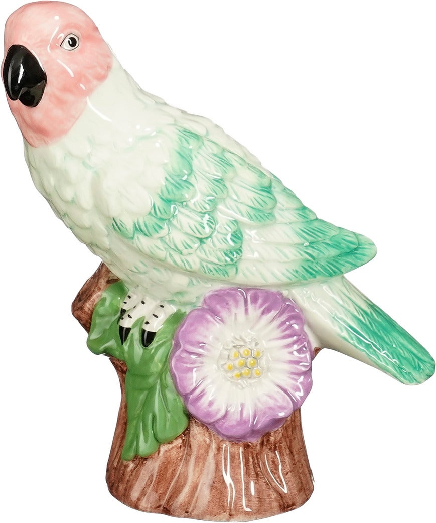 Mica Decorations beeld Papegaai roze / groen / bruin 15 x 8 x 18 cm