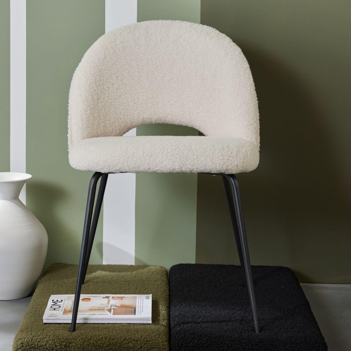 CHAISE TEDDY 51X54X81CM CREME MATCHA MOKA