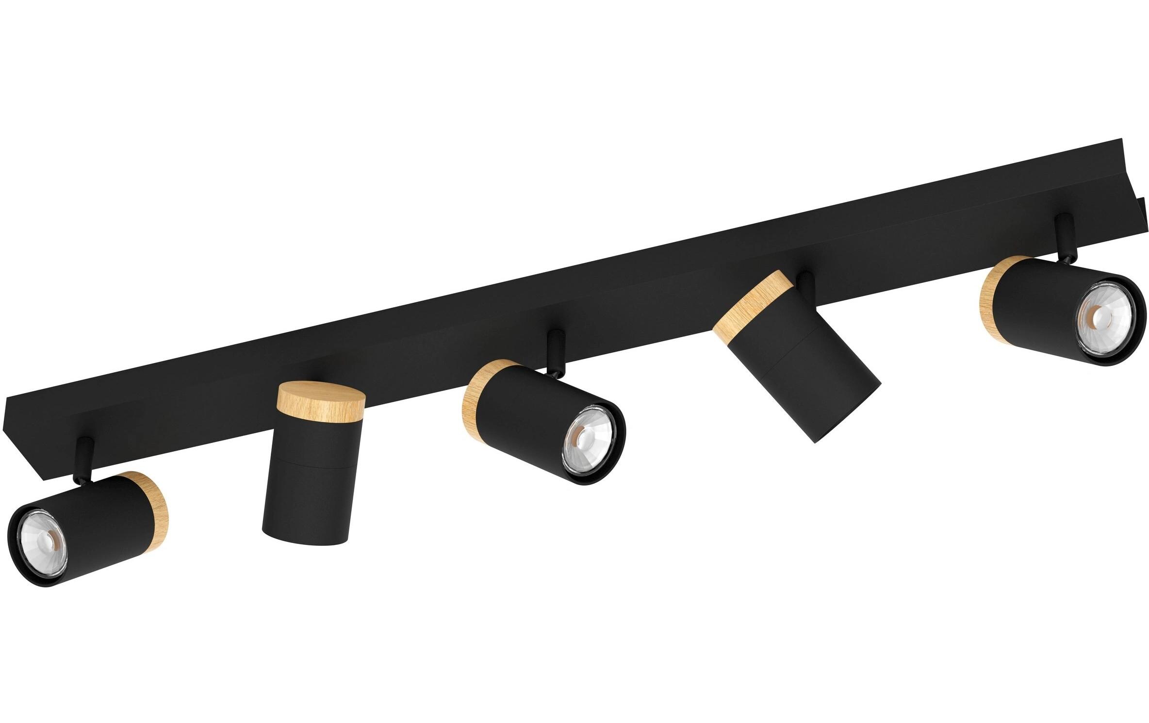 Balkenspot CARTAGENA GU10 5 x 4.5W<br>Schwenkbarer Balkenspot mit Holzdetails und einfacher Leuchtmittelwechsel
