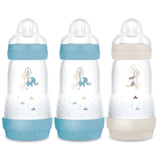 Lot de 3 Biberons Easy Start anti-colique Débit 2   Océan / Sable        260 ml   de               Mam