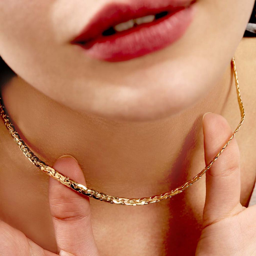 Collier Vannessa Maille Haricot  Or Jaune