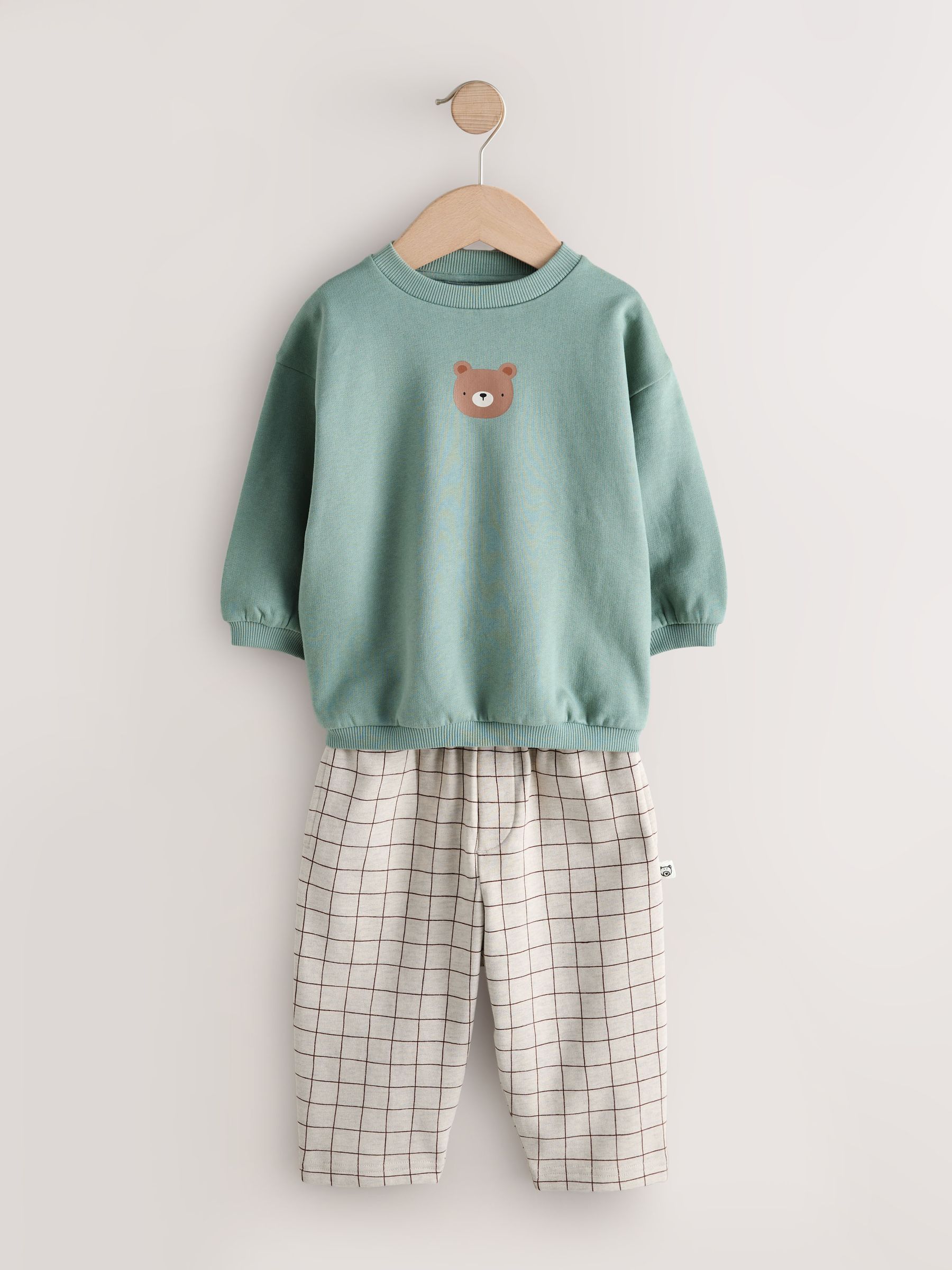 Blauw met beren - Set met sweatshirt en joggingbroek met strepen (3mnd-7jr)