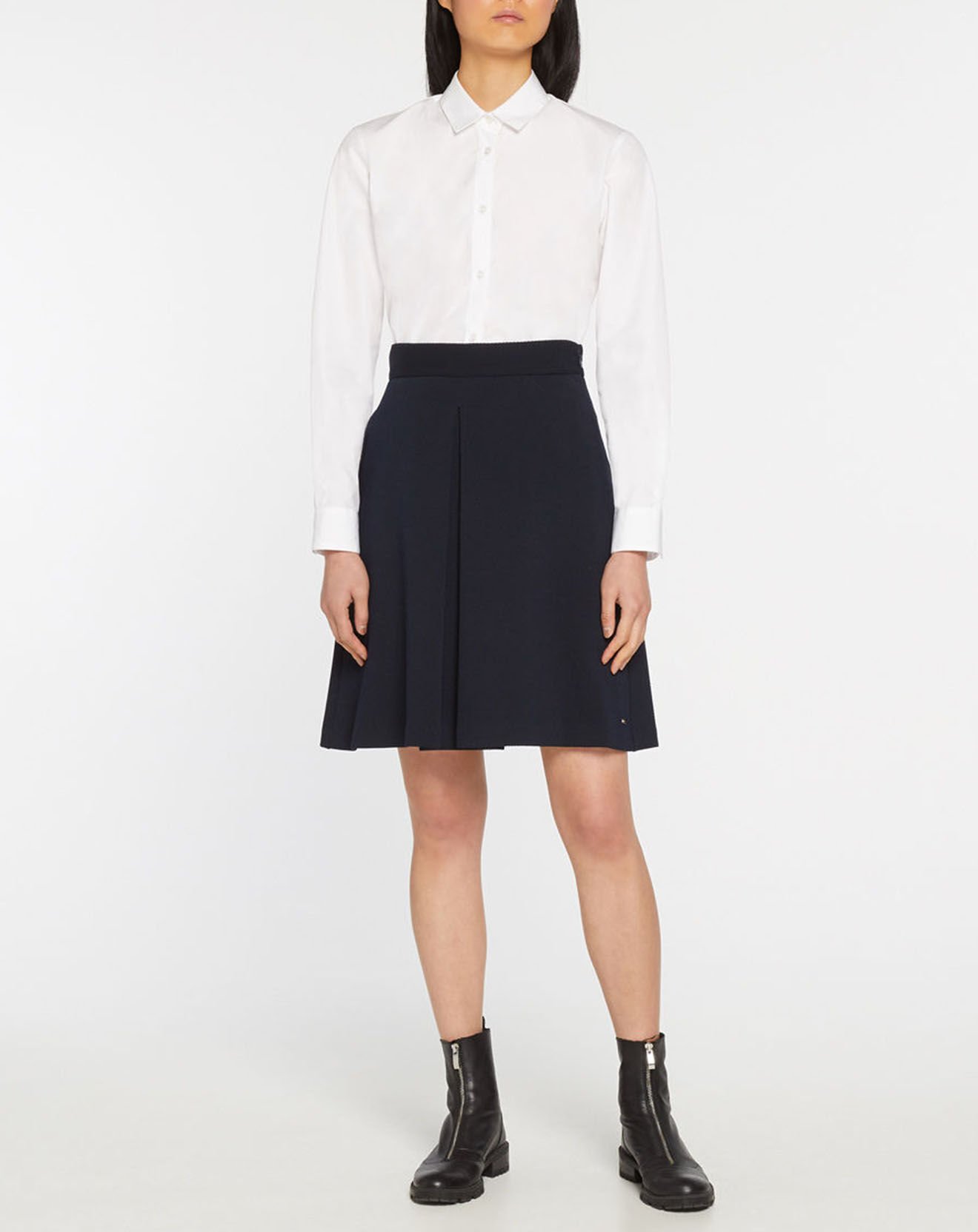 Tommy Hilfiger Jupe texturée genou bleu marine