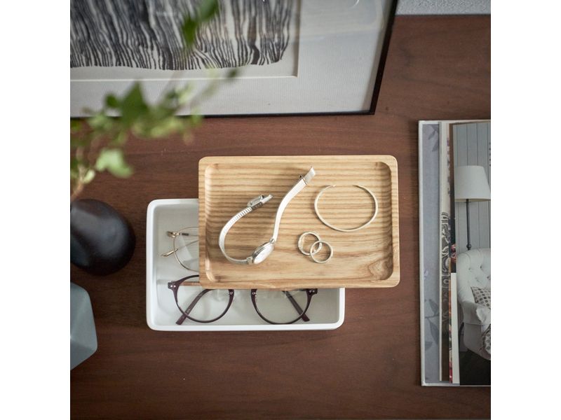 Yamazaki Schmuckhalter Rin Braun/Weiss Schmuck-Aufbewahrungsbox mit Deckel