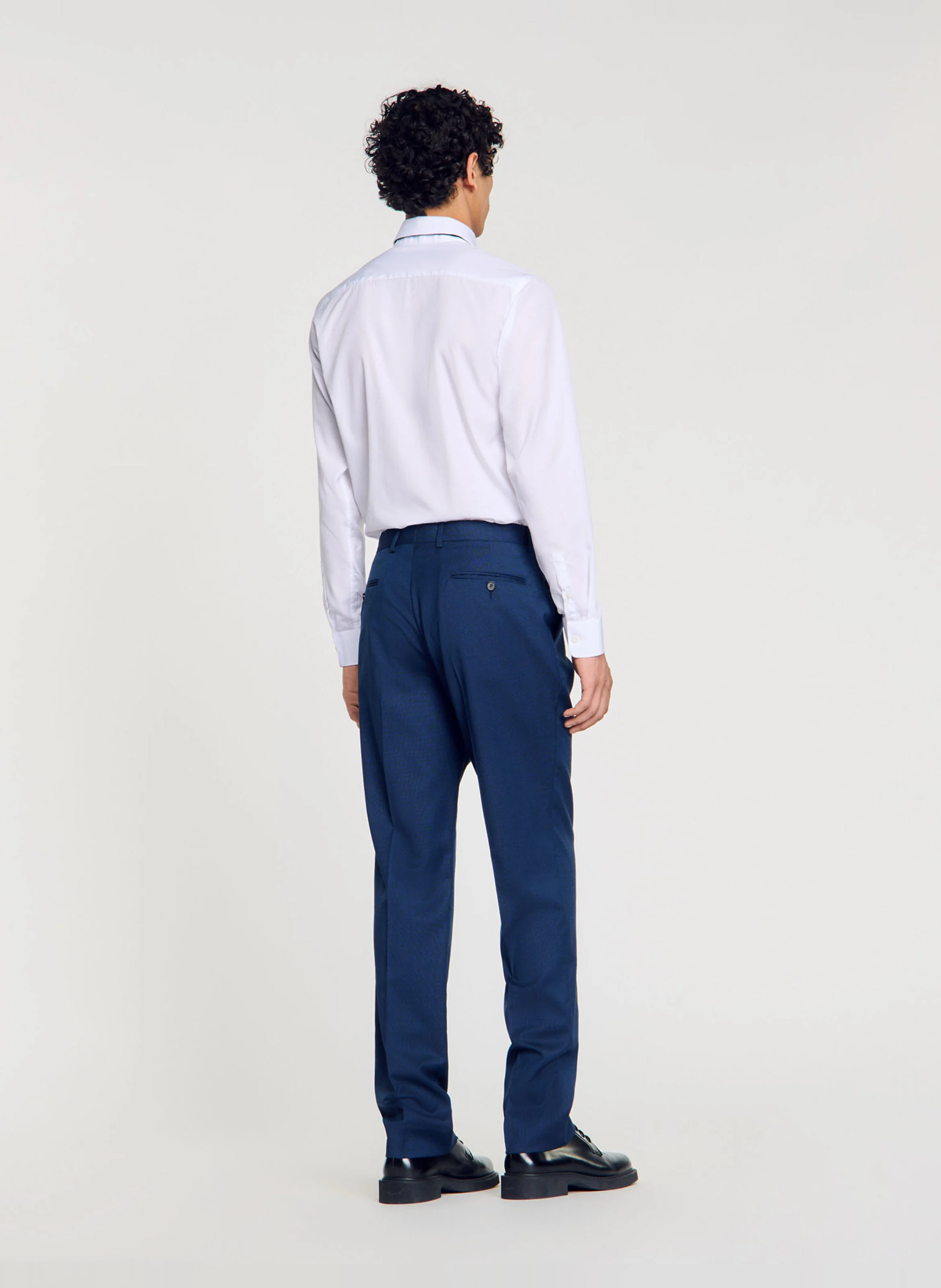 Pantalon de costume en laine| Bleu