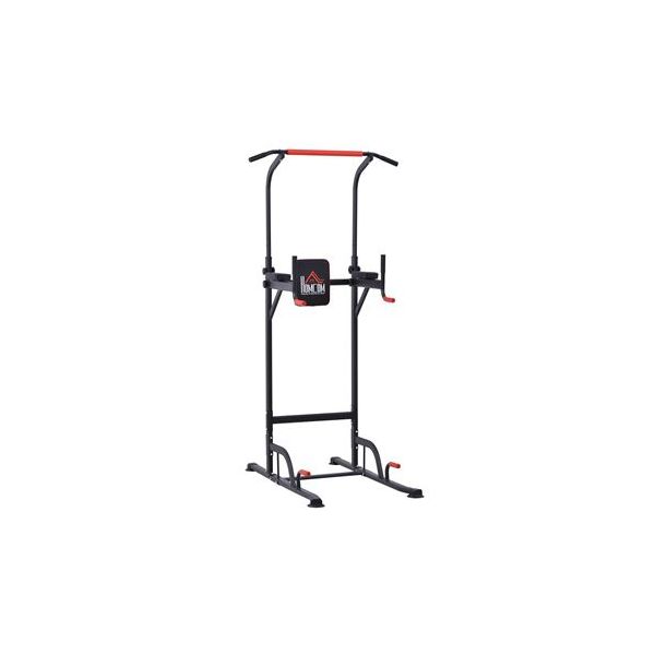 HomCom Torre de Exercícios 123x98x189-239cm Preto e Vermelho - A91-106