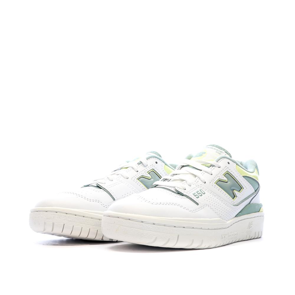 New Balance Baskets Blanches/Verte Femme New Balance 550
