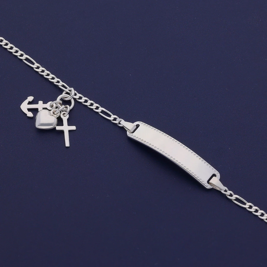trendor Gravur-Armband für Mädchen 925 Silber 1412 cm silver