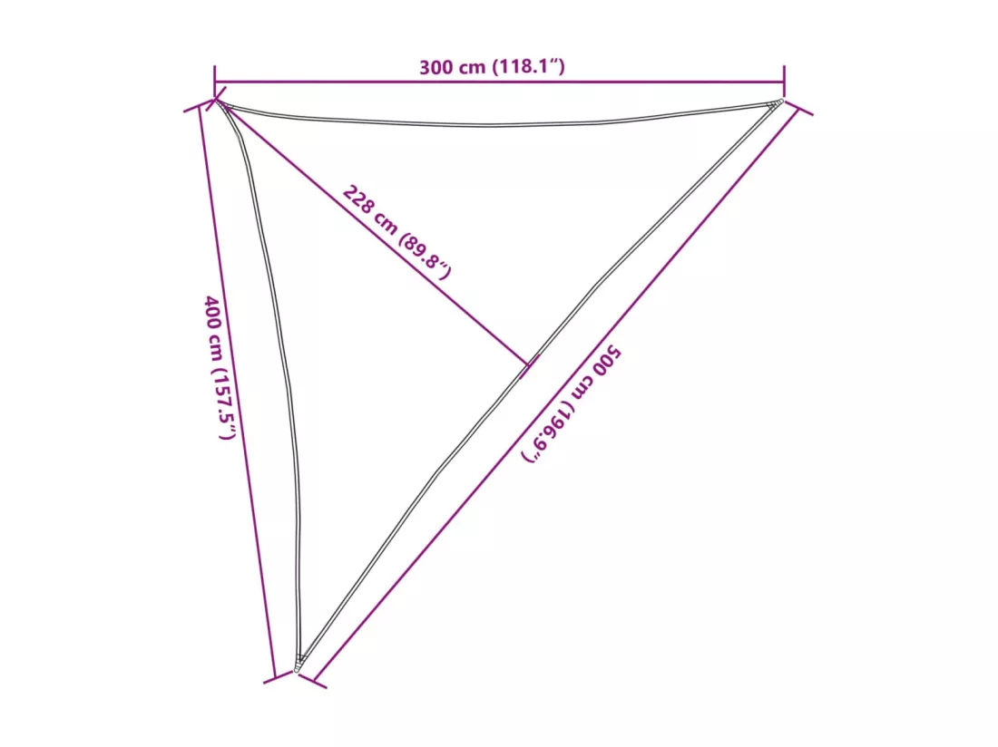Voile d'ombrage sable 3x4x5 m 100 % polyester oxford